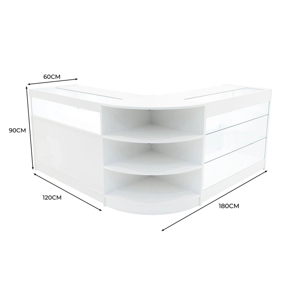 Set Banconi LED Bianco Demeter K1200 B1200 LM60 Vetrina Negozio con Serratura