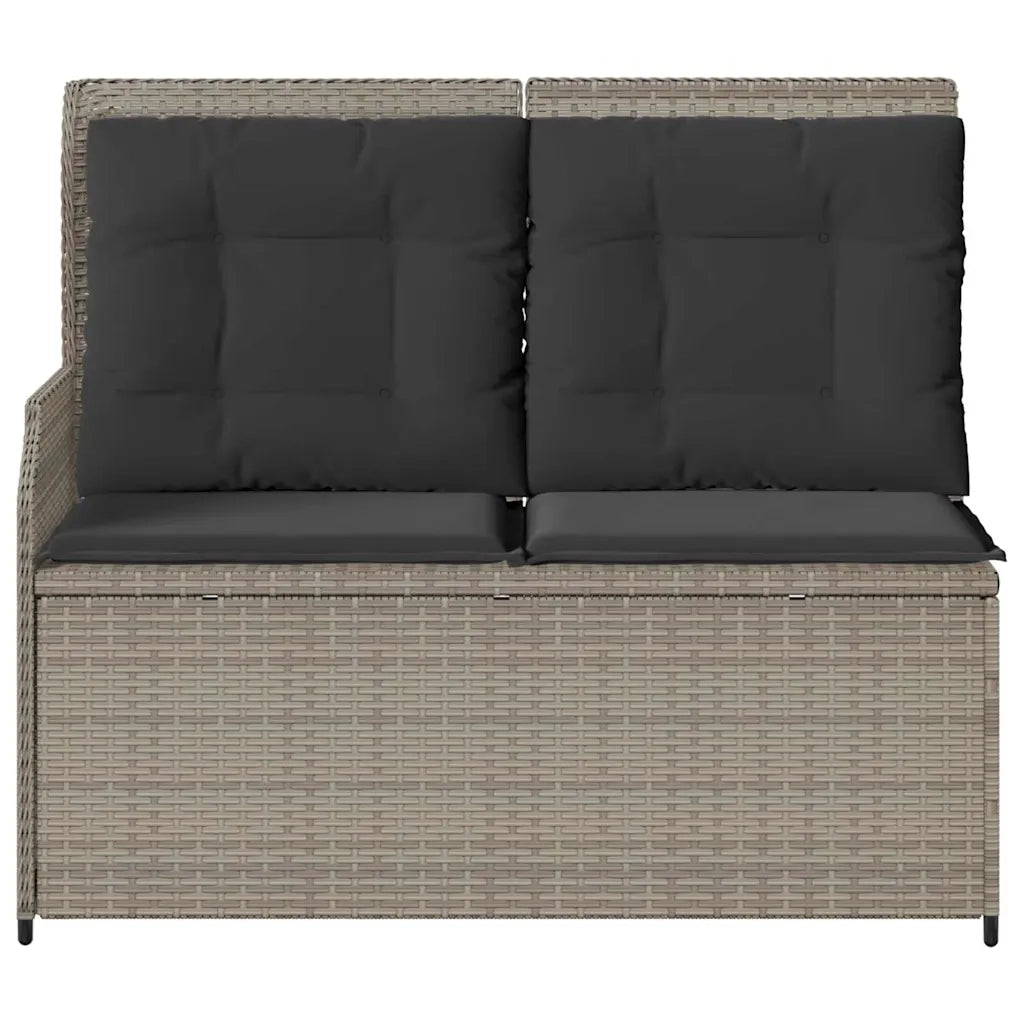 vidaXL Panchina da giardino con cuscino Grigio chiaro Poly Rattan