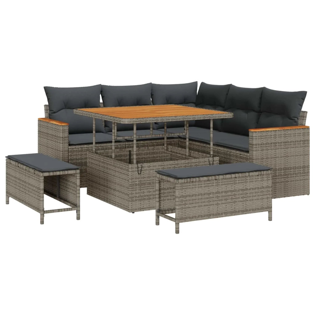 Set Divano da Giardino 8 pcs Grigio polyrattan 3362908