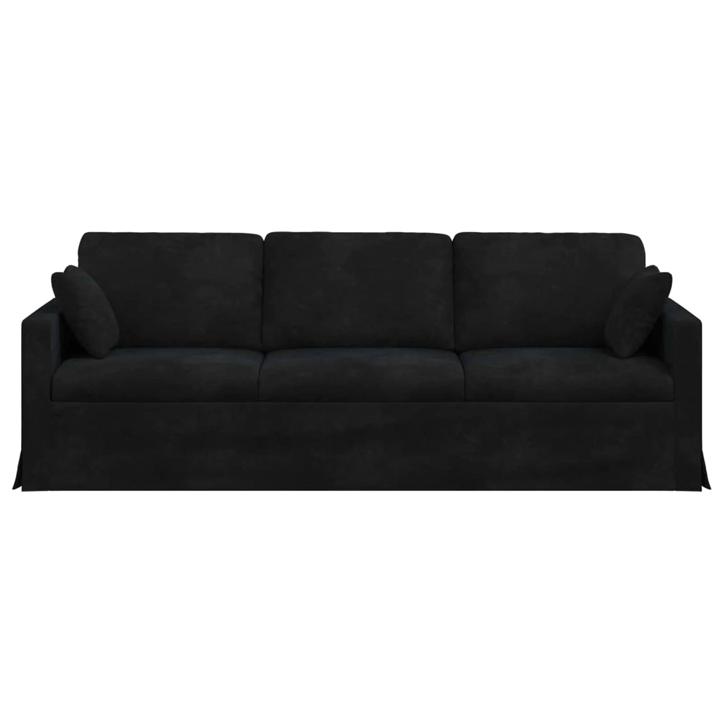 Divano Nero 228 x 78 x 80 cm Velluto