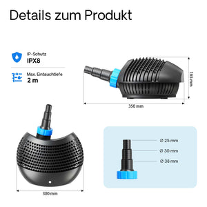 Pompa da laghetto CTF-5000 SuperECO 5000l/h 30W per circolazione e filtrazione acqua