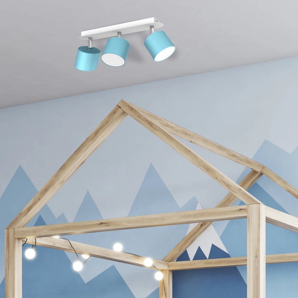 Plafoniera Dixie 3 faretti GX53 3x20W blu Milagro metallo