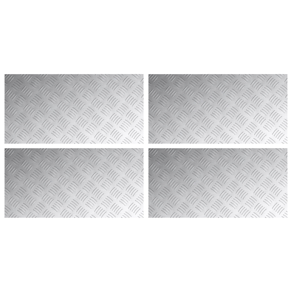 Pannelli in Alluminio a Righe 4 pz Antiscivolo 80x40 cm