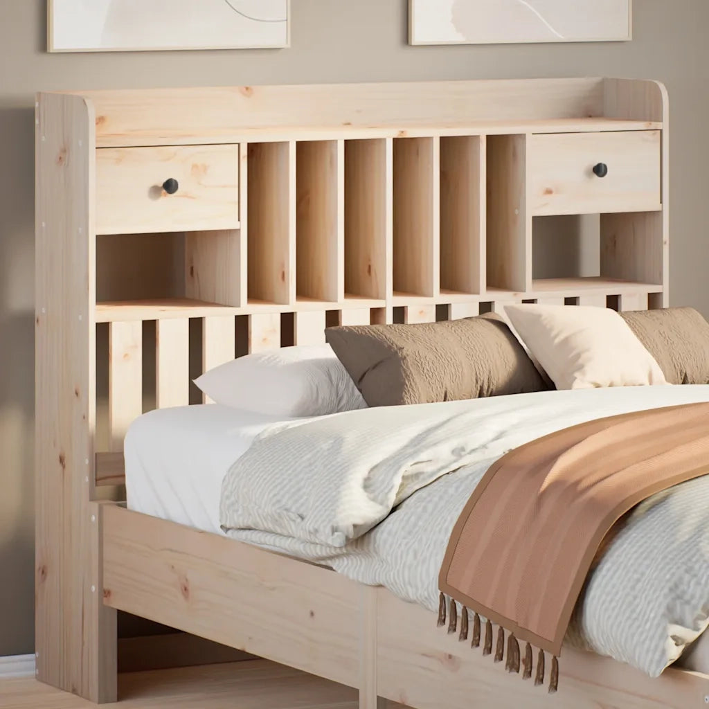 Testiera con Ripiani-Testata contenitore 135 cm in Legno Massello di Pino 690518