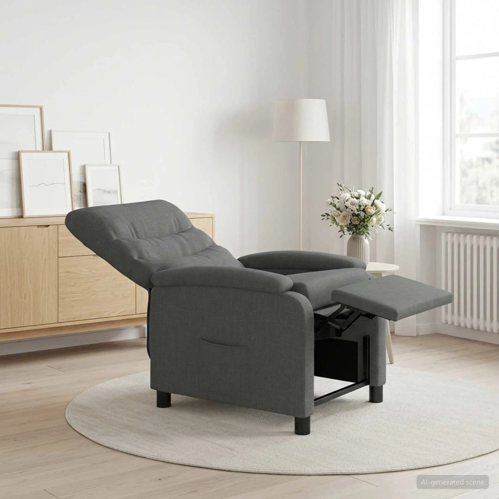 Divano Sedia-Poltrona reclinabile Grigio Scuro Tessuto 146087