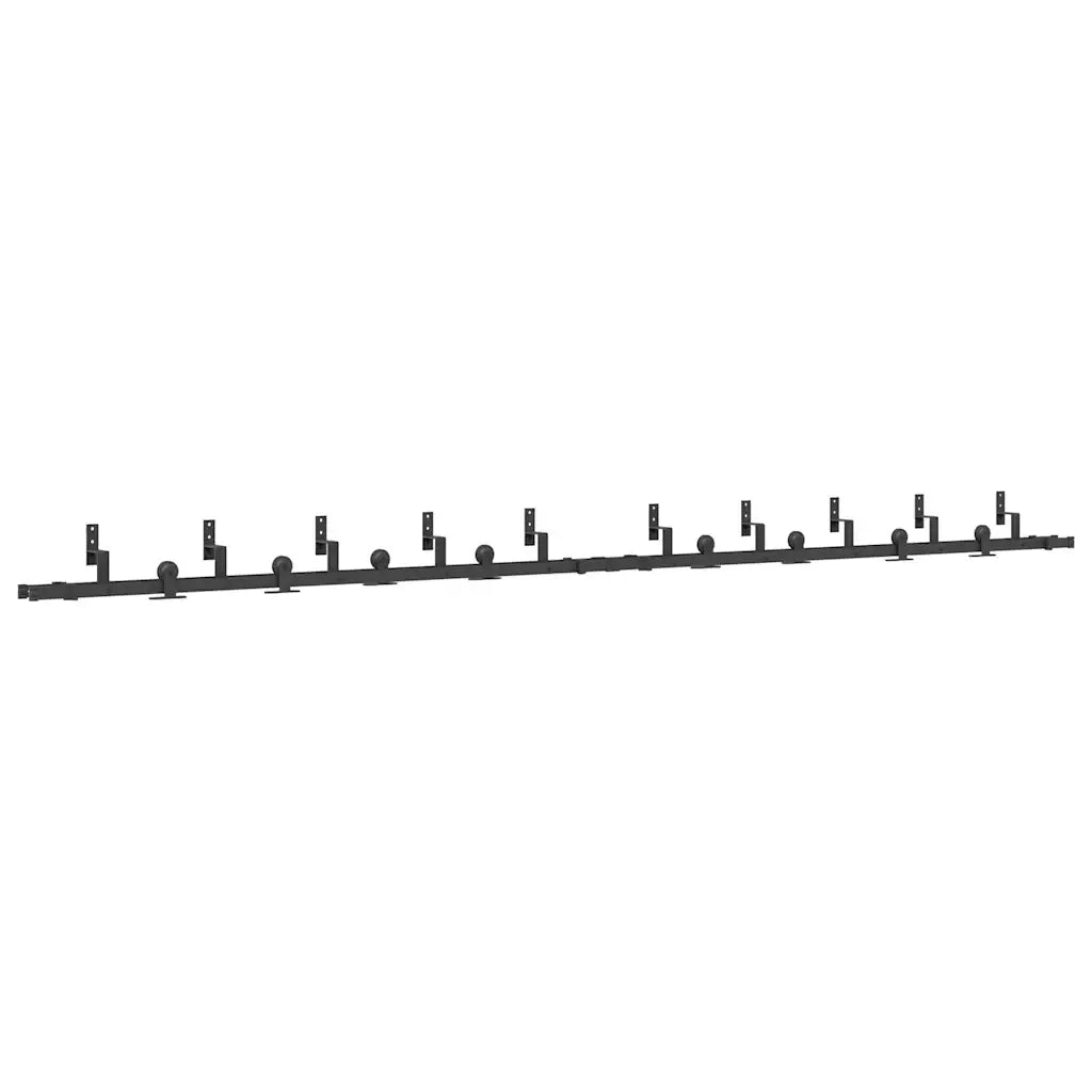 Kit di Binari per Porte Scorrevoli 427 cm Acciaio Nero CFW9521703