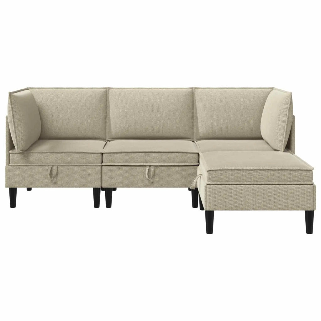 Set di mobili per il soggiorno 4 pcs Sabbia Tessuto 3413790