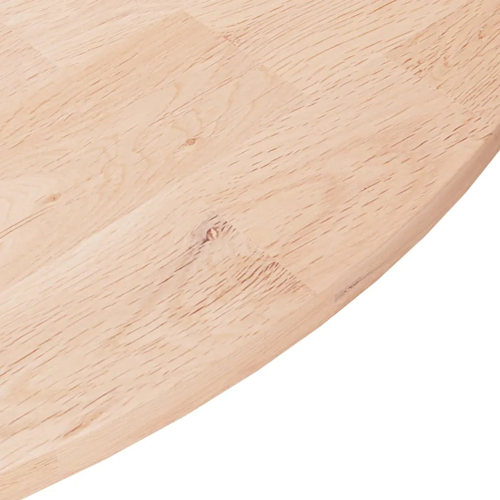 Piano Tavolo Rotondo Ø70x1,5 cm Massello di Rovere Non Trattato 342897