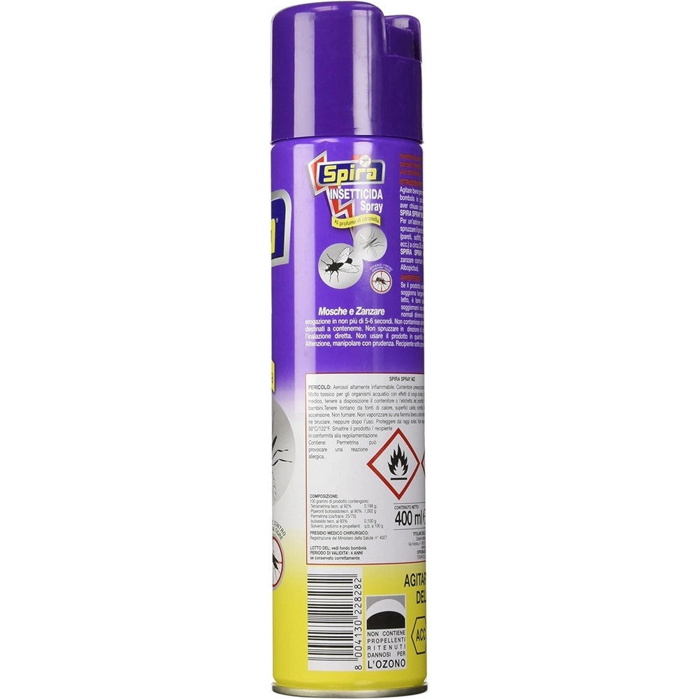 Trade Shop - Set 12pz Insetticida Spray Profumato Alla Citronella Per Mosche Zanzare 400ml 228282 -