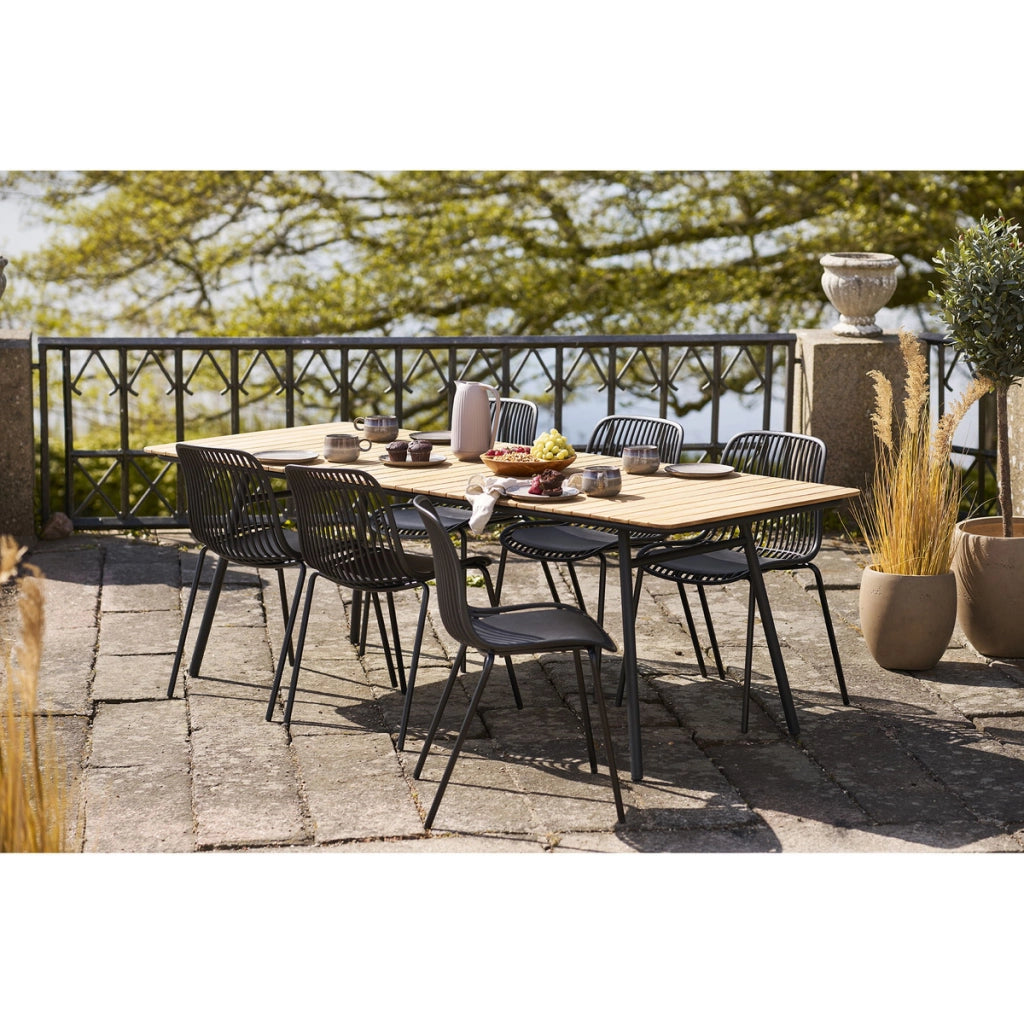 Set di 4 Sedie da Giardino Branson, Nero, Plastica, 55x46,5x82 cm