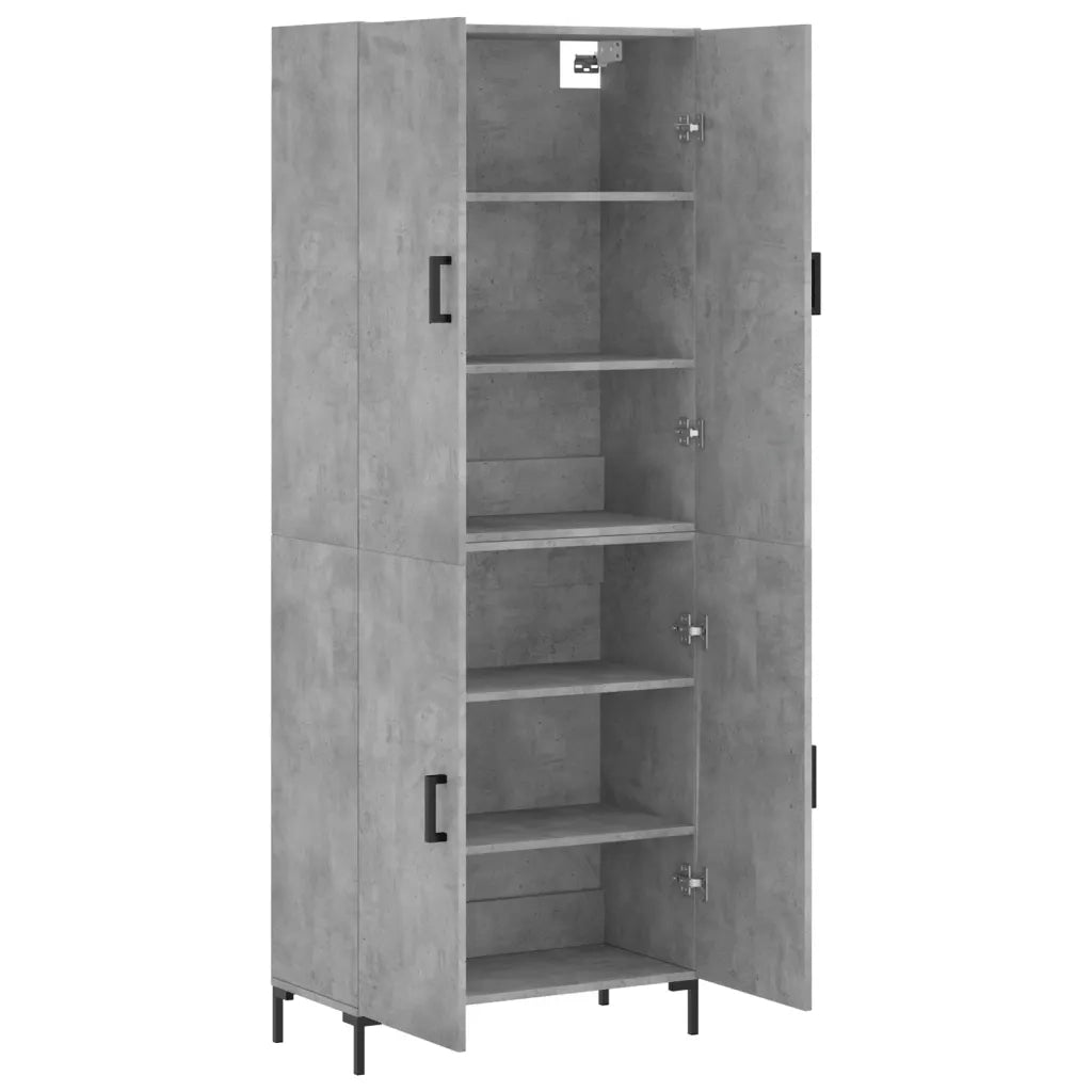 Credenza Grigio Cemento 69,5x34x180 cm in Legno Multistrato 3195679