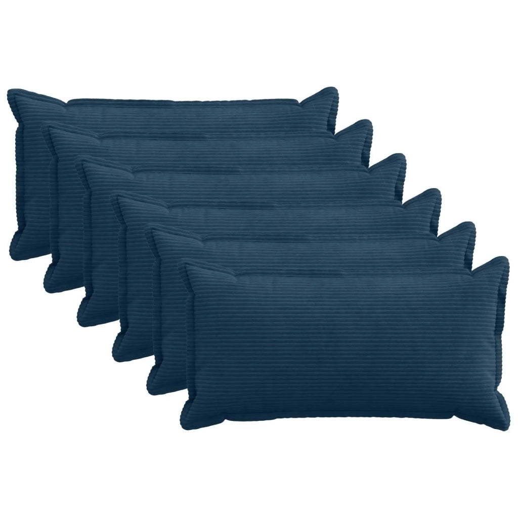 Federa 6 pz HOUTEN Blu navy 40 x 80 cm corduroy 918191