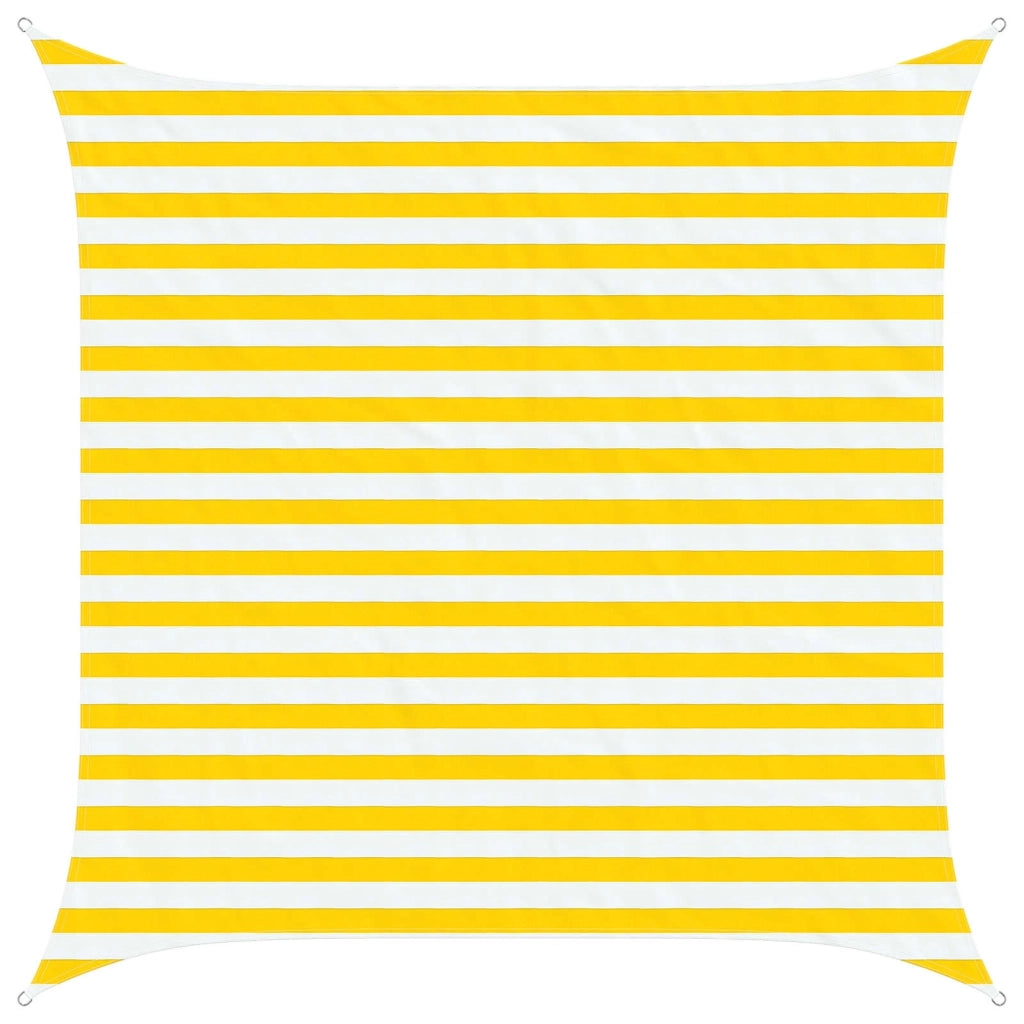 Vela Parasole | Telo Ombra | Vela da ombra solare Giallo e Bianco 2,5 x 2,5 m