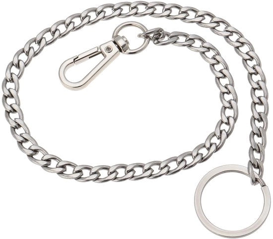 Sostegno per Chiavi - Impermeabile - Argento - Catena Cavigliera - Adatto Uomini e Donne - 42 cm
