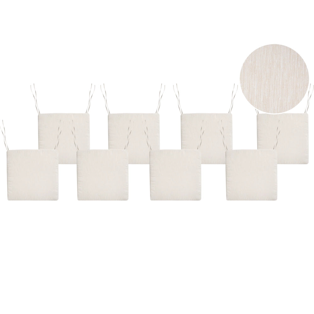 Set di 8 cuscini per sedie da giardino in tessuto poliestere resistente ai raggi UV beige chiaro