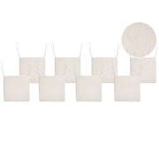 Set di 8 cuscini per sedie da giardino in tessuto poliestere resistente ai raggi UV beige chiaro