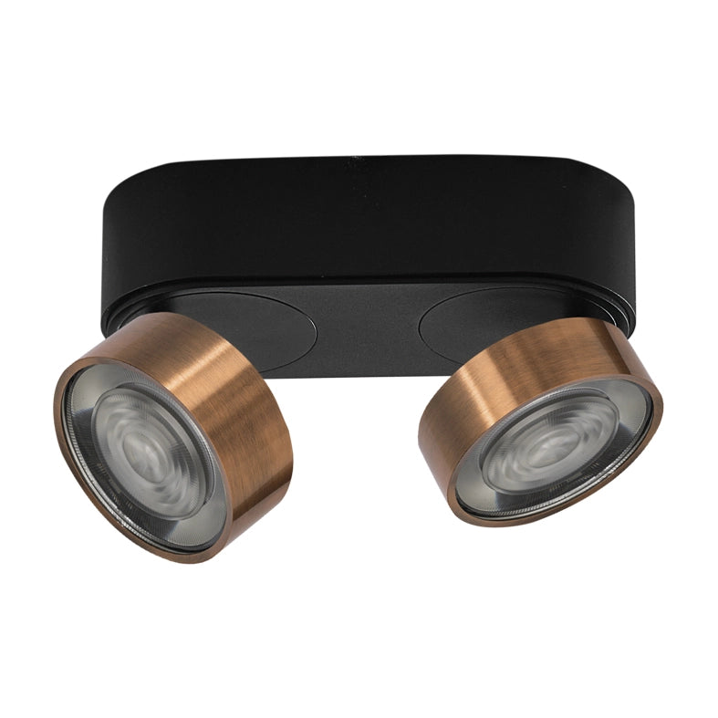 Applique/Plafoniera LED serie HOLE 13W 3000K CRI90 Nero/Rame - Illuminazione Interni Alta Efficienza - Rossini Illuminazione