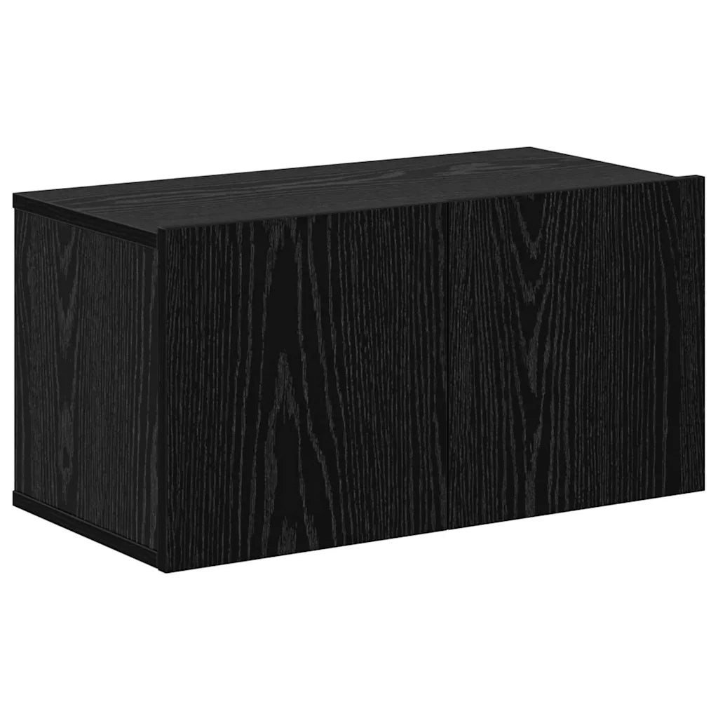 Mobile TV da Parete 4 pcs Rovere Nero Legno multistrato 3393175