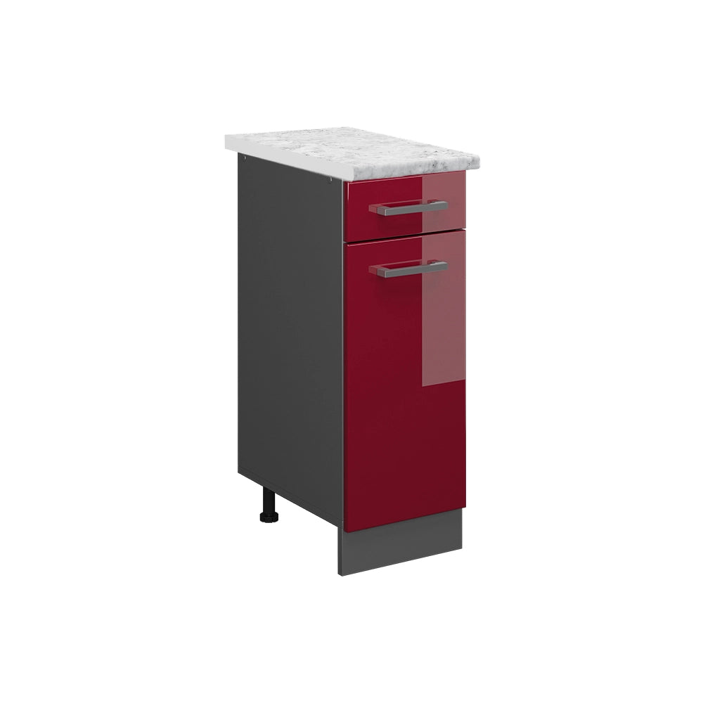 Vicco Mobiletto base per cucina Rosso lucido 30 cm PL Marmo