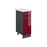 Vicco Mobiletto base per cucina Rosso lucido 30 cm PL Marmo