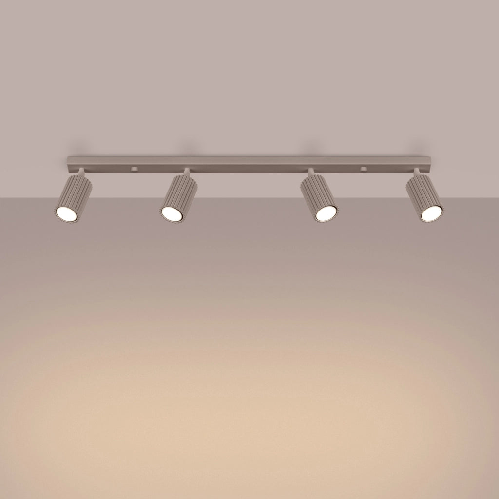 Plafoniera moderna taupe 81cm 4 spot GU10 GRAVIO Pure Lume