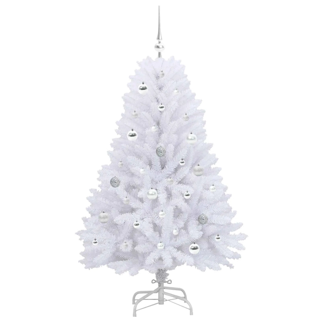 Albero di Natale Artificiale con Rami Pieghevoli Bianco 150 cm