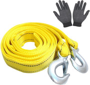 Cavo di Alimentazione per Campo Esterno 4 Metri 5000 kg - Resistente - 2 Ganci per Campo Esterno - Anello U - Manopole - Strisce Riflettenti - Barra di Campo Esterno