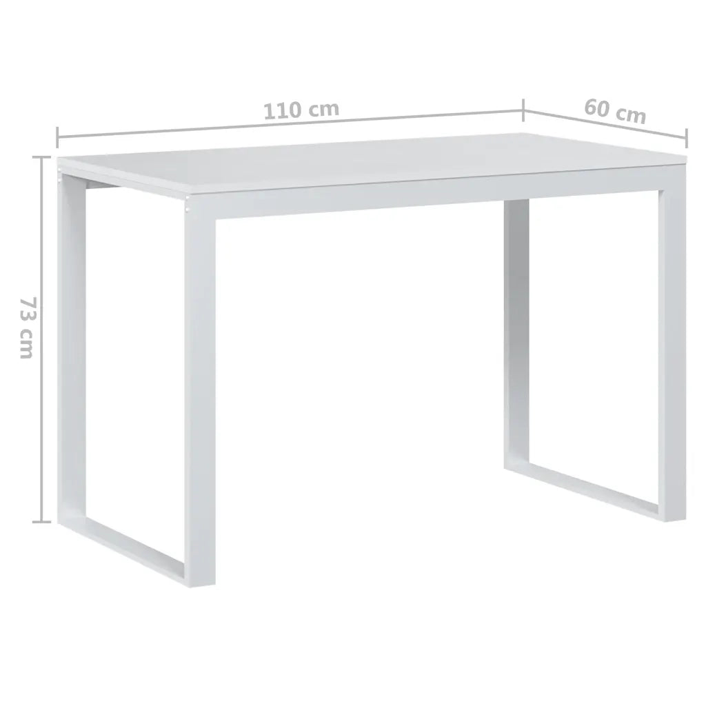 Scrivania per Computer-Scrivanie per ufficio e studio-Scrittoio Bianca 110x60x73 cm in Legno Multistrato