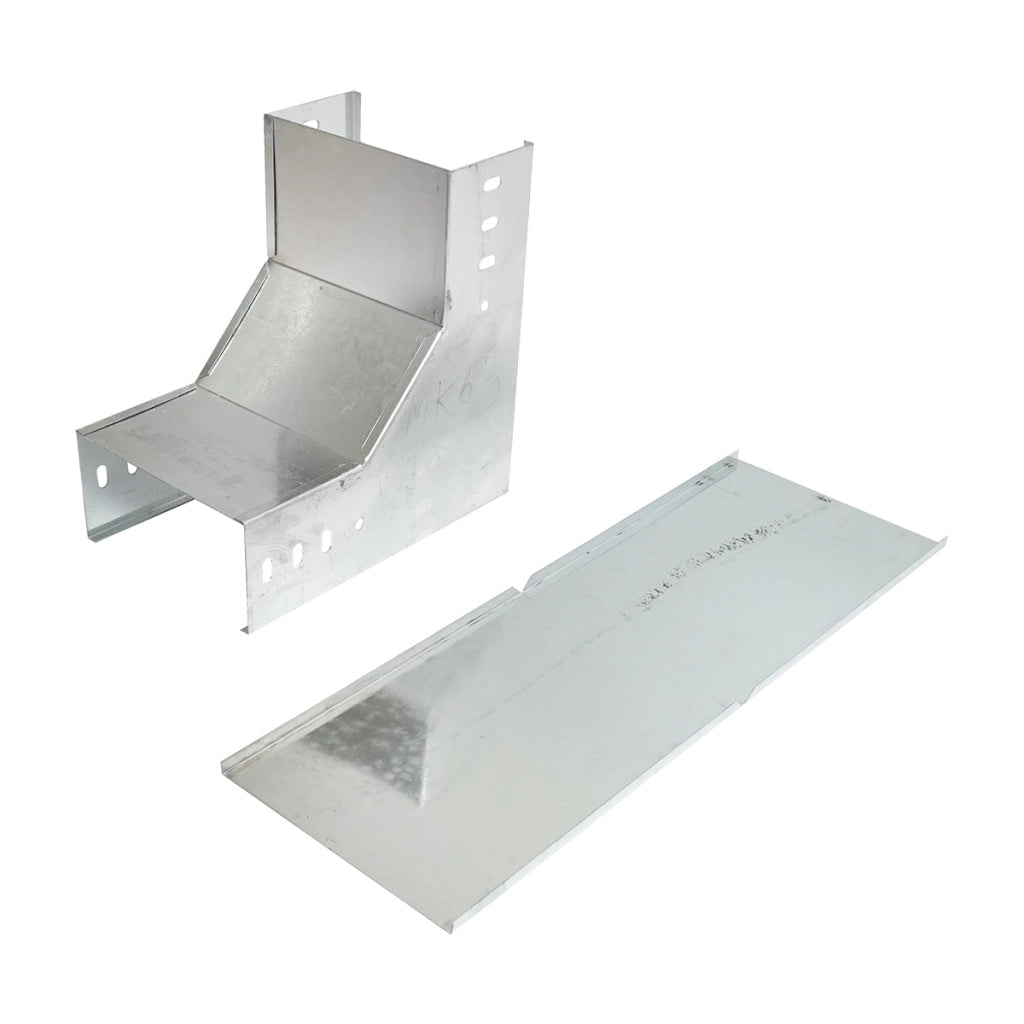 Gomito verticale a 90 gradi in acciaio zincato per grondaia 100x200mm