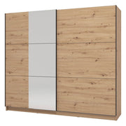 Armadio Camera da Letto Sorgono, Guardaroba Grande Appendiabiti, 236.5x210h cm Marrone Rovere Nodi