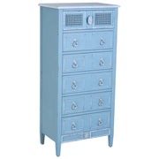Cassettiera in legno laccato blu 56x36x119h cm