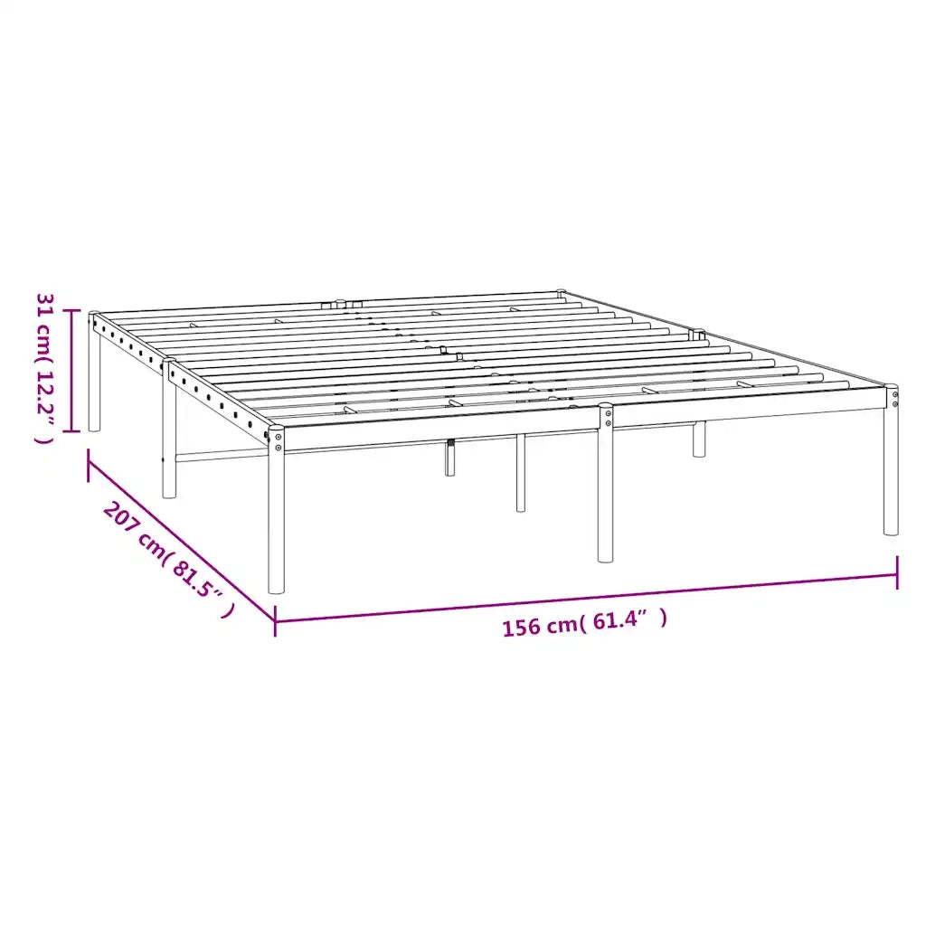 Giroletto-Struttura Letto in Metallo Bianco 150x200 cm