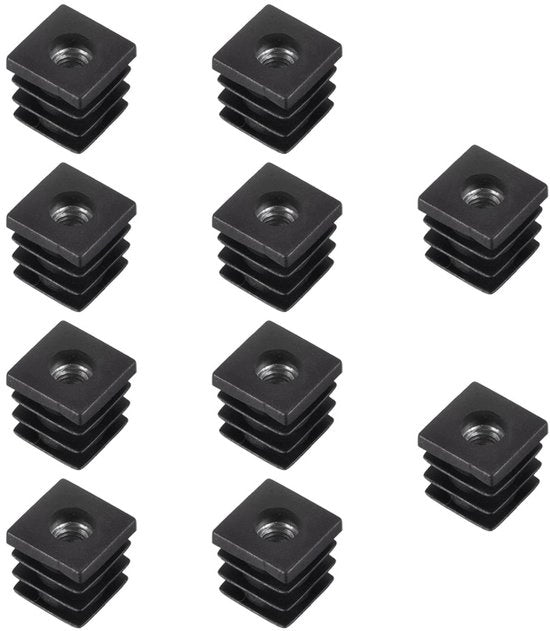 Elementi di fissaggio 10 pezzi - Stappi quadrati - M6 viti - 16 x 16 mm - Alta qualità plastica - Alta resistenza - Stappi di tubo
