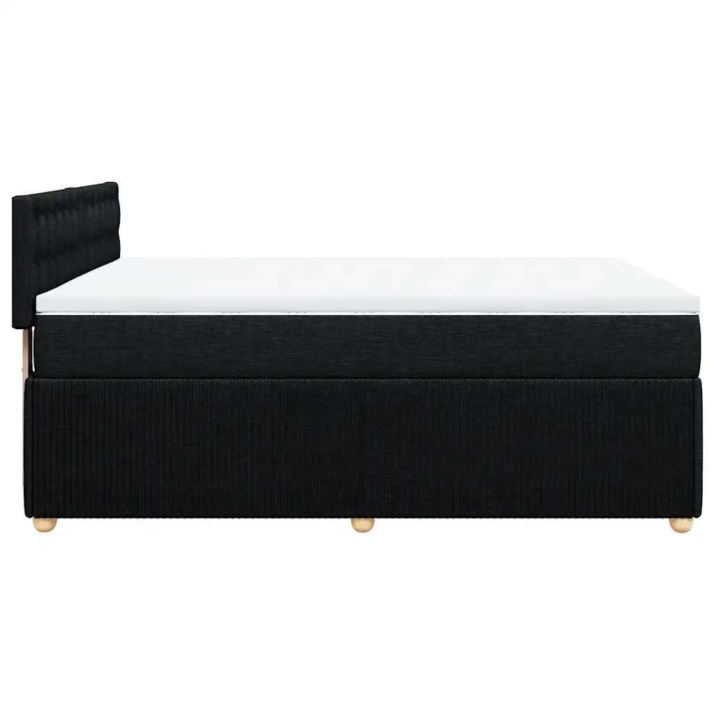 Giroletto a Molle con Materasso Nero 140x190 cm in Tessuto