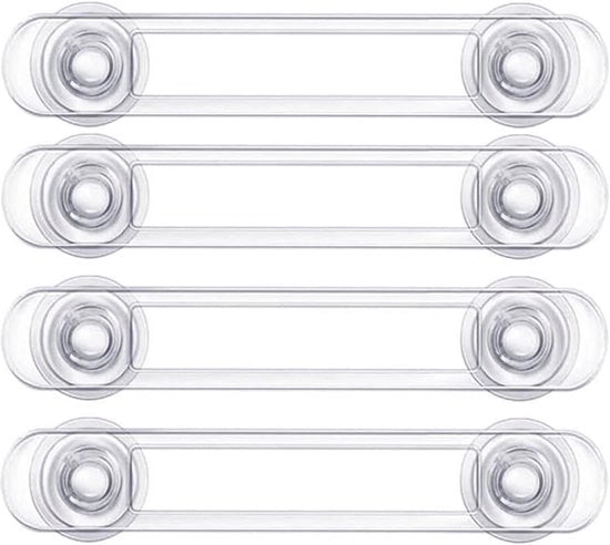 Serrature di sicurezza per bambini - 4 pezzi - Babyproof per cucina, bagno e mobili - Translucido