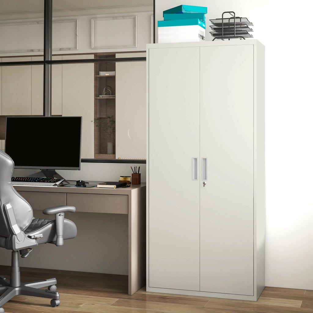Armadio da Ufficio con Ripiani Regolabili ¨C zephmum ¨C Bianco 80x40x180 cm