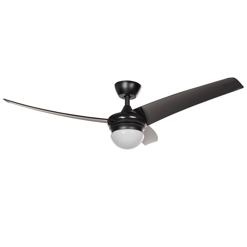 Ventilatore da soffitto in metallo nero luce telecomando 6 velocità 3 temperature 36 cm soggiorno cucina stile tradizionale