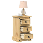 Comodino-Tavolino da notte Corona 35x32,5x58 cm in Legno Massello di Pino 356849