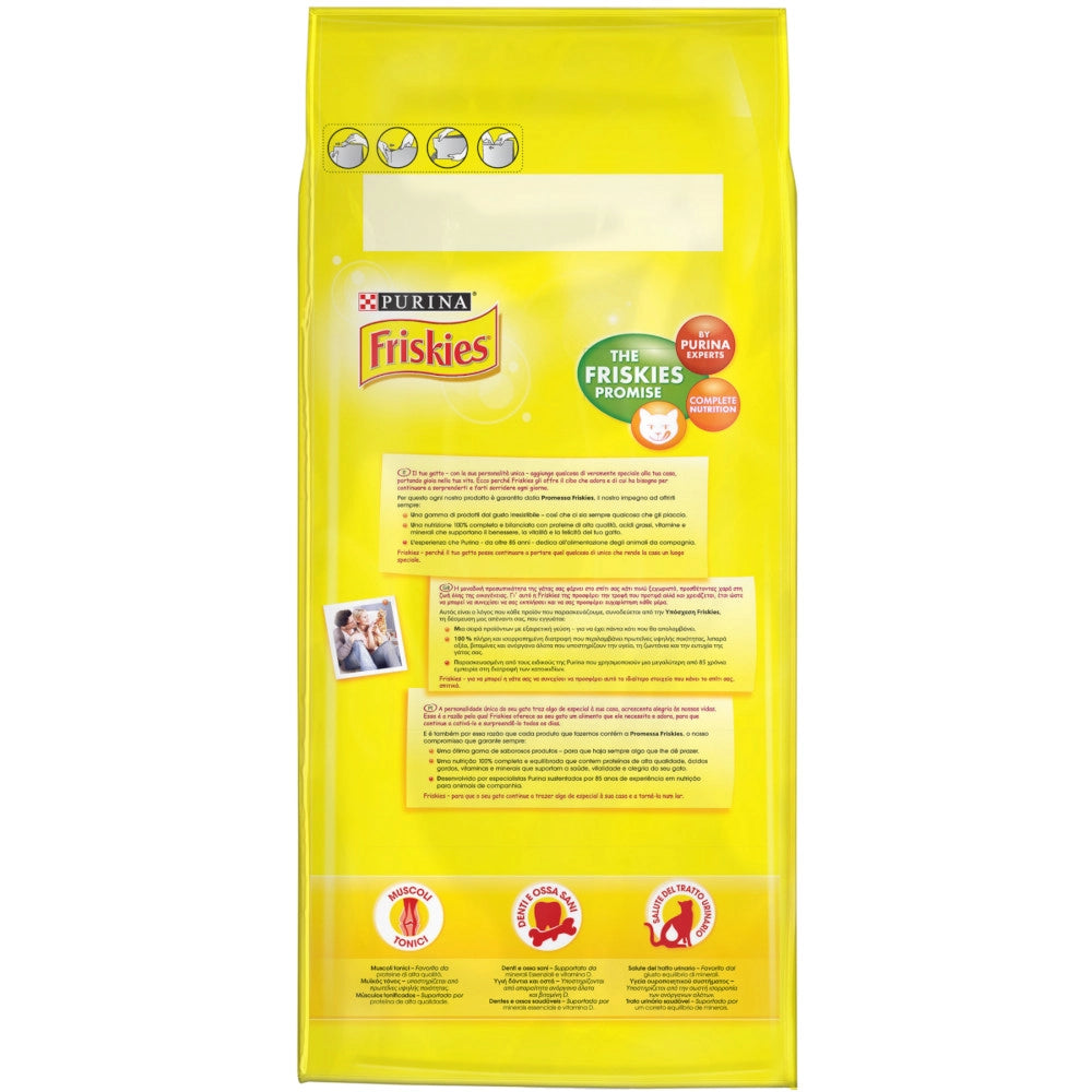 Multipack da 5 friskies purina croccantini per gatti adulti pollo manzo e verdure 2 kg cad