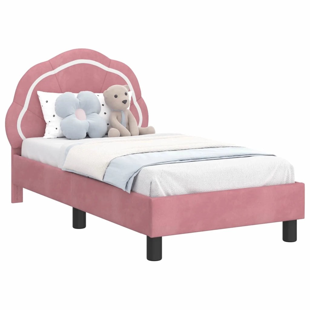 Letto singolo | Letto per adulti | Struttura letto per bambini con testata Rosa 70 x 140 cm