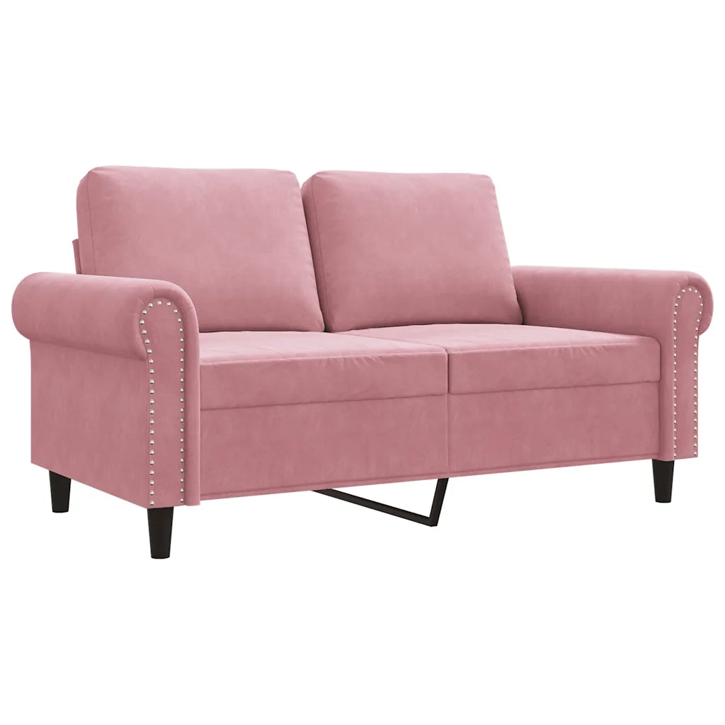vidaXL Divano a 2 Posti Rosa 120 cm in Velluto