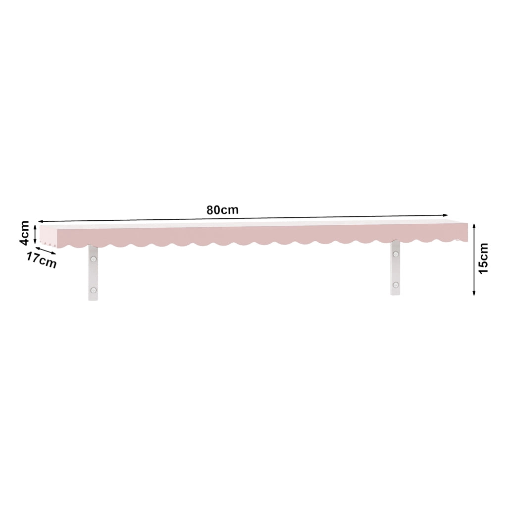 Set di 2 Mensole Vestnes 80 x 17 x 4 cm per Cameretta - Rosa [en.casa]