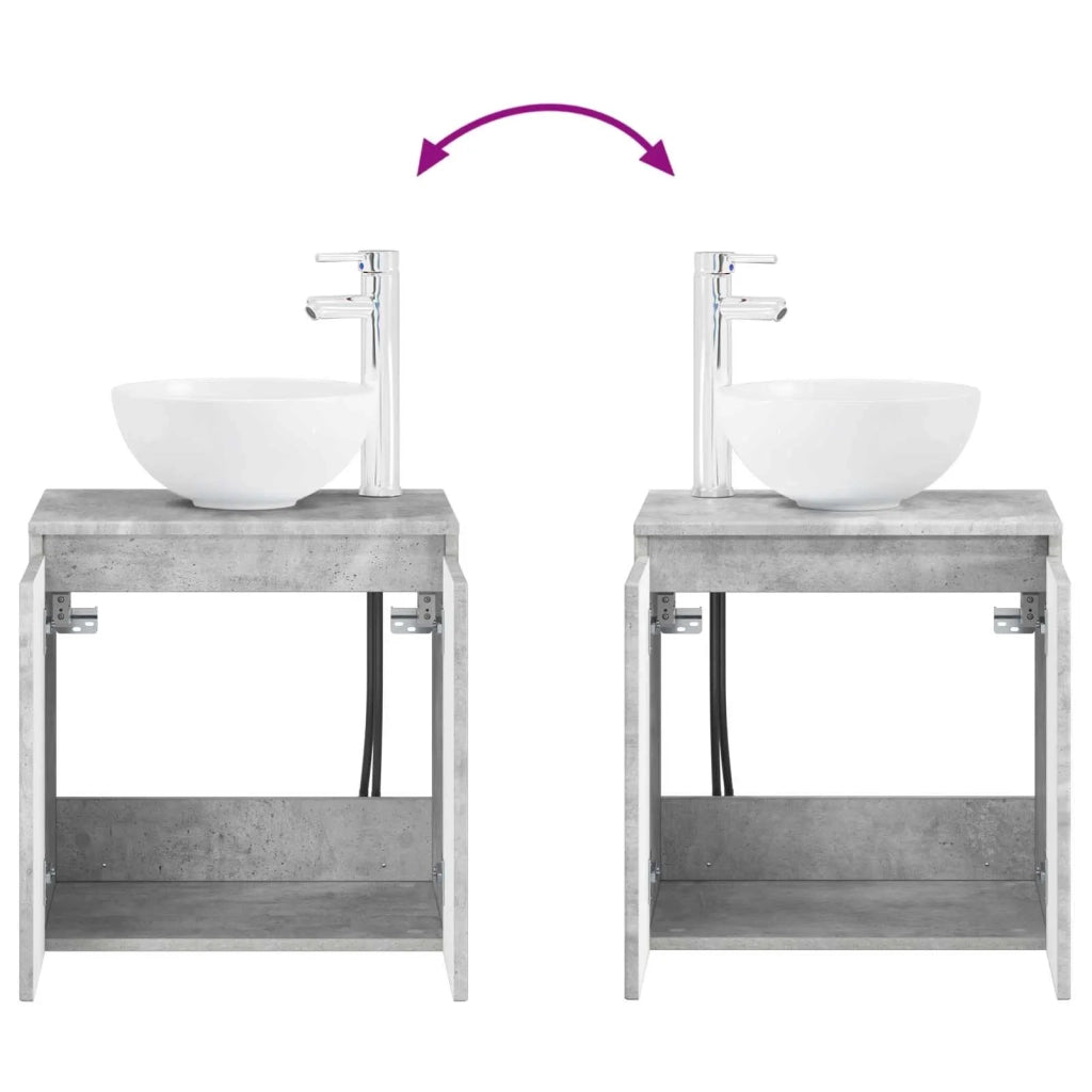 Set di mobili per il bagno 2 pz Grigio Cemento 3406116