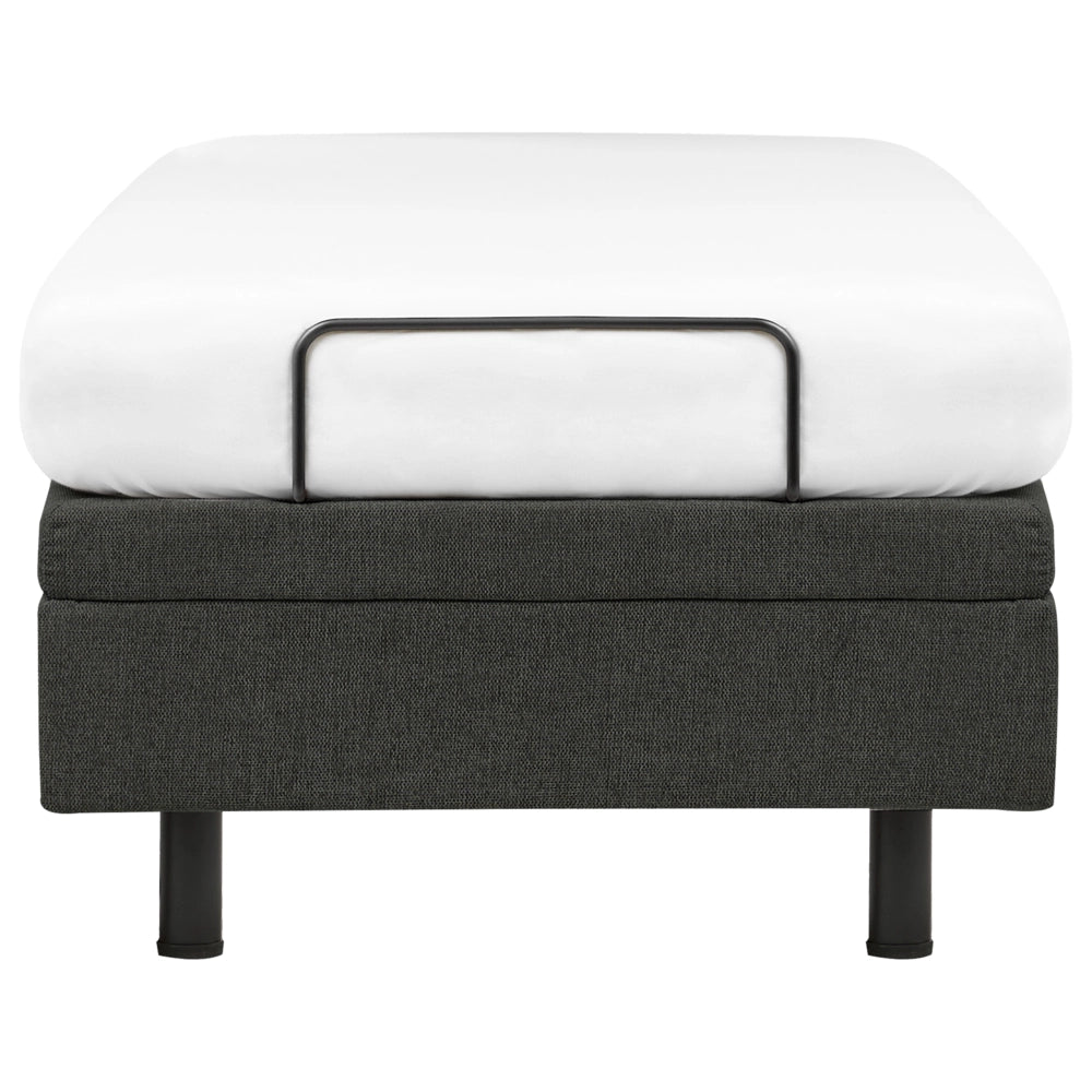 Letto elettrico singolo tessuto grigio scuro regolabile con telecomando senza testiera 90x200 cm stile moderno