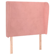 Testiera | Testata ad Orecchio Rosa 93x23x118/128 cm in Velluto