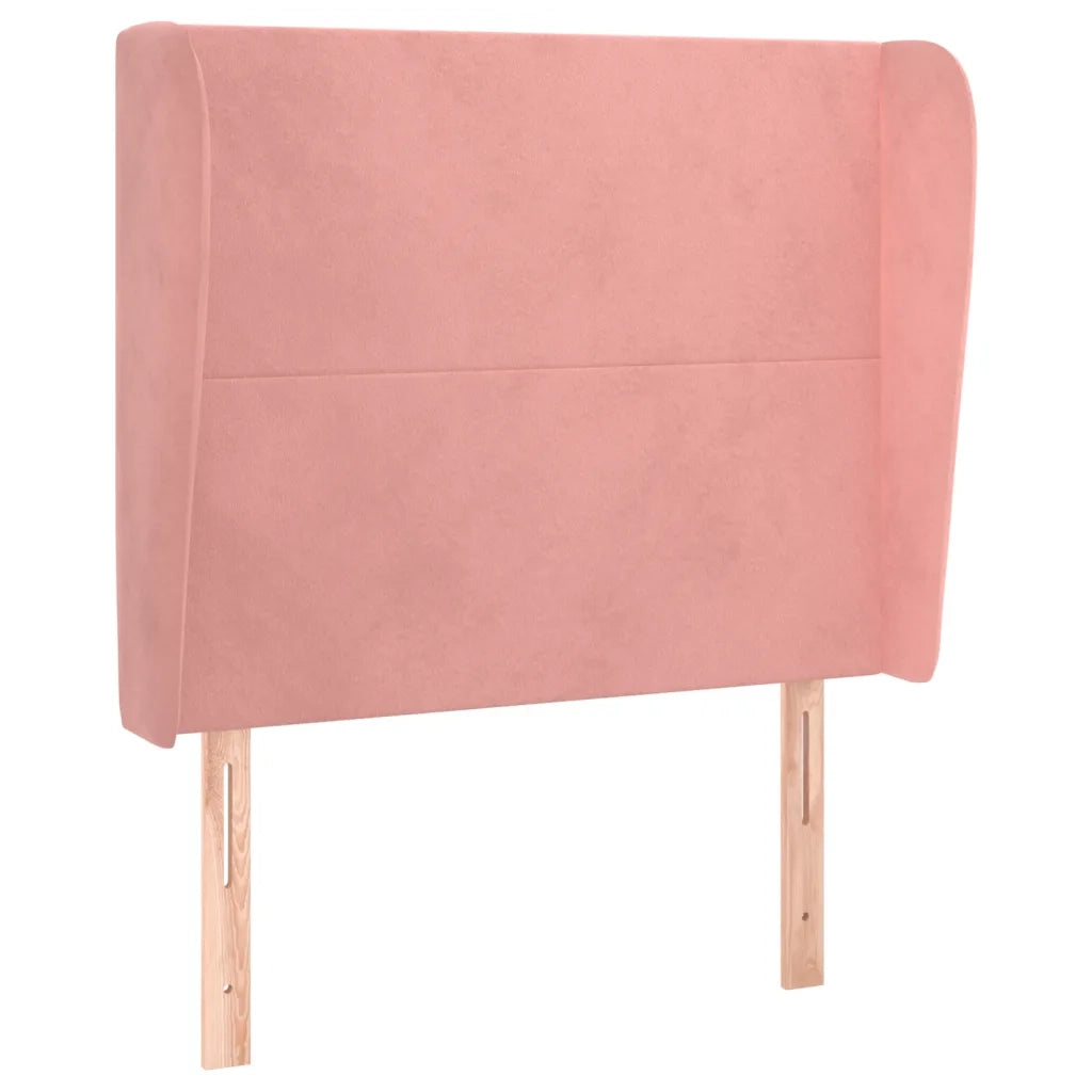 Testiera | Testata ad Orecchio Rosa 93x23x118/128 cm in Velluto