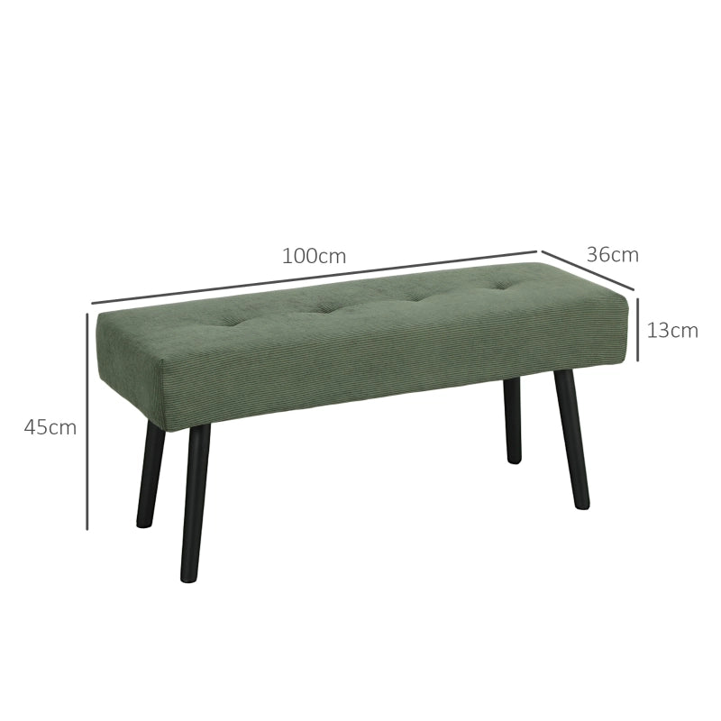 SEDIA Panca imbottita 100 x 36 x 45 cm in poliestere verde
