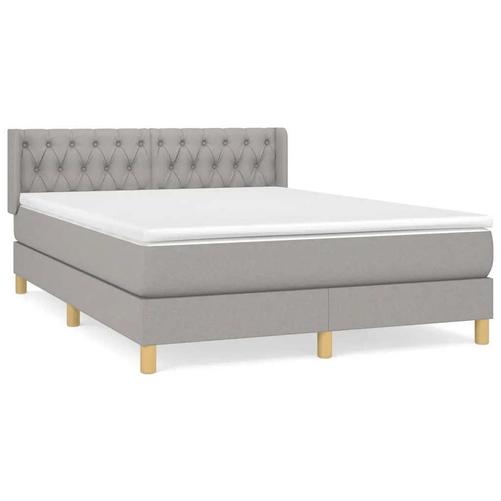 Giroletto a Molle con Materasso Grigio Chiaro 140x200cm Tessuto 3130513