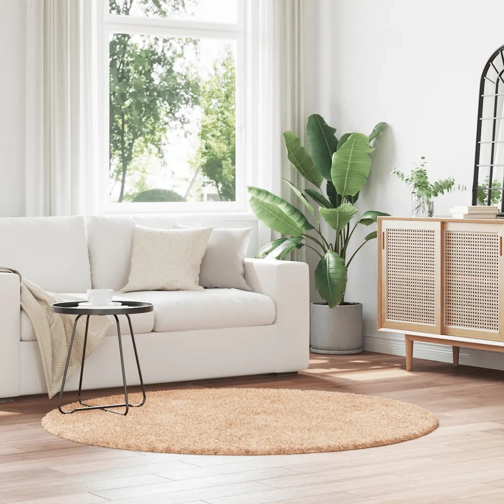 Tappeto del soggiorno | Tappeto Shaggy a Pelo Lungo NAVARRA Beige 160x160 cm poliestere