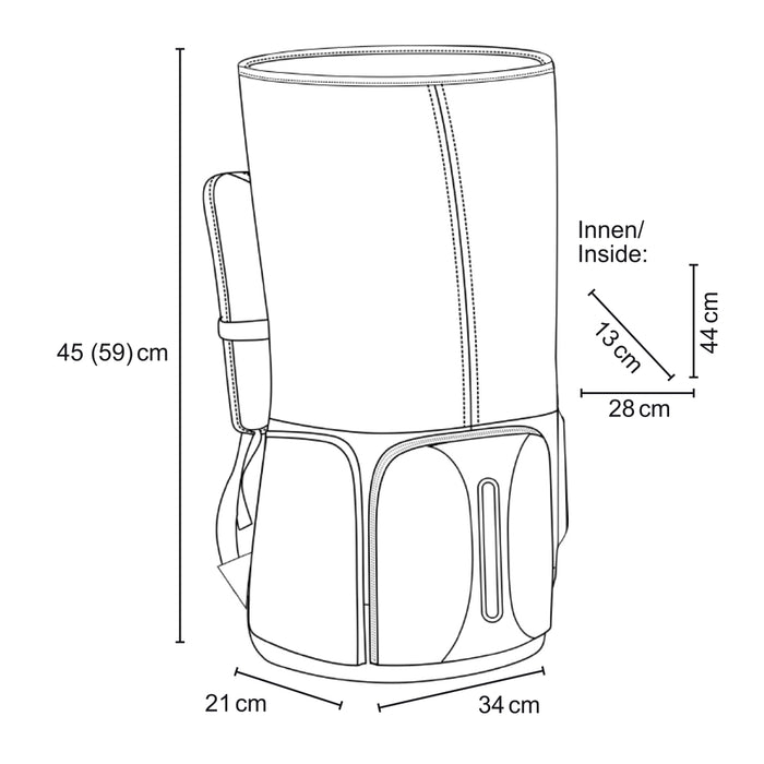 Mantona zaino fotografico corriere per fotocamera SLR DSLR in materiale impermeabile, con accesso rapido, zaino corriere con chiusura per arrotolamento 22444 Nero 480mm